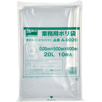 トラスコ 業務用ポリ袋　厚み０．０５Ｘ２０Ｌ　（１０枚入） A-0020