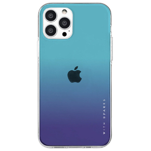 Dparks iPhone 13 Pro用ソフトクリアケース グラデーション エメラルドブルー DS21182I13P-イメージ1