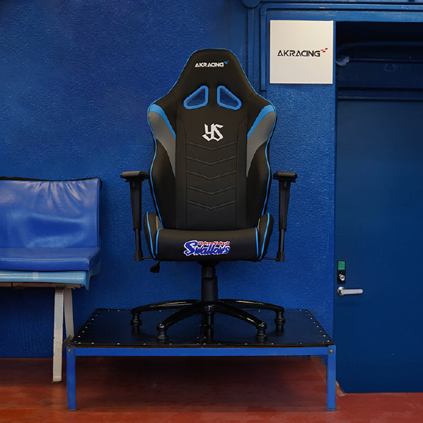 AKRACING ゲーミング・オフィスチェア 東京ヤクルトスワローズチェア ブルー TOKYOYAKULTSWALLOWSCHAIR 5cm エーケーレーシング