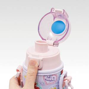 スケーター ロック付ワンプッシュダイレクトステンレスボトル ウエット生地ボトルカバー付 プリンセス(26) KSDC4ﾌﾟﾘﾝｾｽ26-イメージ3