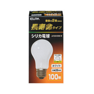 エルパ シリカ電球 E26口金 100W形 ホワイト 1個入り LW100V95W-W エルパ シリカ電球 E26口金 100W形 ホワイト 1個入り LW100V95W-W