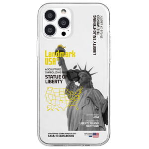 Dparks iPhone 13 Pro用ソフトクリアケース LANDMARK-USA DS21183I13P-イメージ1