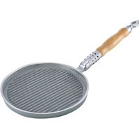 江部松商事 アルミ 鋳物 丸型 木柄 ステーキパン 24cm FC624LS-6380600