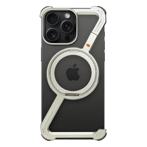 HACRAY iPhone 16 Pro Max用360 RingStandバンパー アルミ×シルバー HR27183I16PM-イメージ1