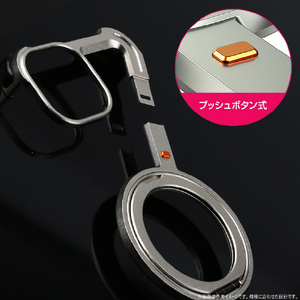 HACRAY iPhone 16 Pro Max用360 RingStandバンパー アルミ×シルバー HR27183I16PM-イメージ10