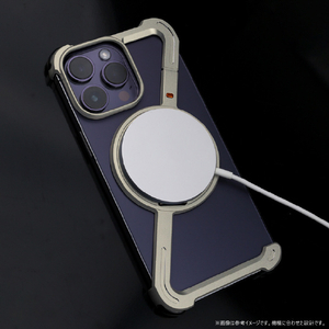 HACRAY iPhone 16 Pro Max用360 RingStandバンパー アルミ×シルバー HR27183I16PM-イメージ6