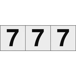 トラスコ中山 TRUSCO 数字ステッカー 50×50 「7」 透明地／黒文字 3枚入 3枚粘着シール5050黒文字 数字｢7｣ 透明 FC974GC-4389051-イメージ1