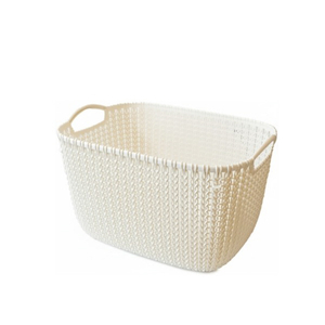 藤栄 CV-134 ニット スクエアバスケット19L ホワイト CV134ﾆﾂﾄｽｸｴｱﾊﾞｽｹﾂﾄ19Lﾎﾜｲﾄ-イメージ1