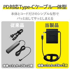 エレコム Power Delivery対応USB AC充電器(65W) ブラック ACDC-PD0465BK-イメージ4