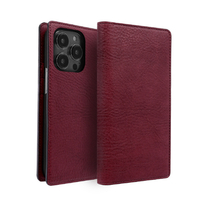 ABBI SIGNATURE iPhone 15 Pro用VINTAGE イタリアンレザー MagSafe対応ダイアリーケース ワイン ABS26184I15PR