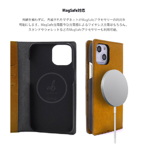 ABBI SIGNATURE iPhone 15 Pro用VINTAGE イタリアンレザー MagSafe対応ダイアリーケース ワイン ABS26184I15PR-イメージ9