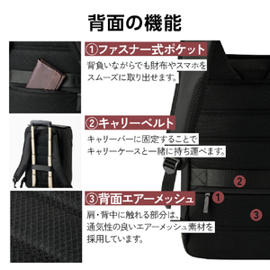 エレコム 防犯バックパック(28L) ブラック BM-BPSC01LBK-イメージ8