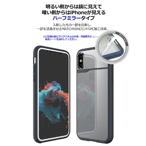 Matchnine iPhone XS/X用ケース BOIDO ネイビーブルー(ハーフミラー) MN89184I8-イメージ6