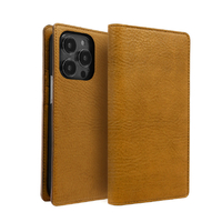 ABBI SIGNATURE iPhone 15 Pro用VINTAGE イタリアンレザー MagSafe対応ダイアリーケース タン ABS26185I15PR