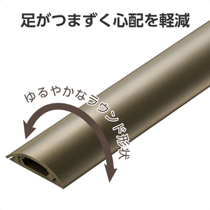 エレコム 床用モール(長さ1m/幅30mm) ブラウン LD-GA1207MBR-イメージ5