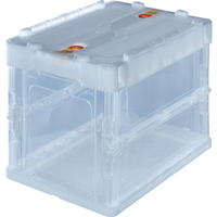 トラスコ オリコン 薄型折りたたみコンテナ ２０Ｌ ロックフタ付 透明 食品衛生法適合（ポジティブリスト適合） TR-C20B-TM-TM