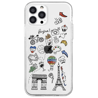 Dparks iPhone 13 Pro用ソフトクリアケース I LOVE PARIS DS21186I13P