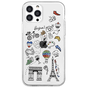 Dparks iPhone 13 Pro用ソフトクリアケース I LOVE PARIS DS21186I13P-イメージ1