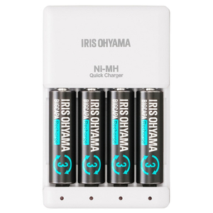 アイリスオーヤマ ビックキャパ リチャージ 急速充電器セット 単3形4個付 BCR-SQC3MH/4S-イメージ2