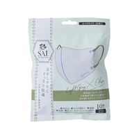 日翔 FCT6007 彩(SAI)立体マスク 10枚 ライトグレー×オリーブ