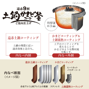 タイガー 圧力IHジャー炊飯器 ご泡火炊き オフブラック JRI-S180KO-イメージ3