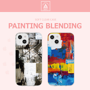 Dparks iPhone 13 Pro用ソフトケース Painting Blending MONO DS21188I13P-イメージ2