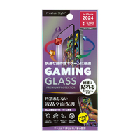 PGA iPhone 16/15用液晶全面保護ガラス 角割れ防止PETフレーム ゲーム特化 指紋・反射防止 PG-24AGLF07GM