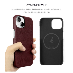 ABBI SIGNATURE iPhone 15 Pro用VINTAGE イタリアンレザー MagSafe対応バックカバー ワイン ABS26188I15PR-イメージ11