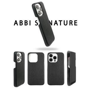 ABBI SIGNATURE iPhone 15 Pro用VINTAGE イタリアンレザー MagSafe対応バックカバー ワイン ABS26188I15PR-イメージ4
