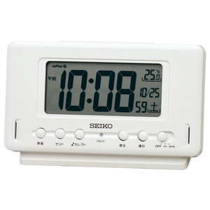 SEIKO 電波デジタル目覚まし時計 ホワイト SQ796W-イメージ1