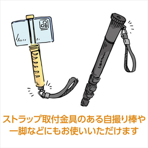 ハクバ ハンドストラップ 三角リング取付けタイプ ブラック KA-N61-イメージ7