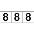トラスコ中山 TRUSCO 数字ステッカー 50×50 「8」 白地／黒文字 3枚入 3枚粘着シール5050数字｢8｣ FC976GC-4389069
