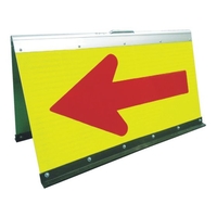 グリーンクロス 蛍光高輝度二方向矢印板 イエロー・グリーン面 赤矢印 FC961HL-7837941