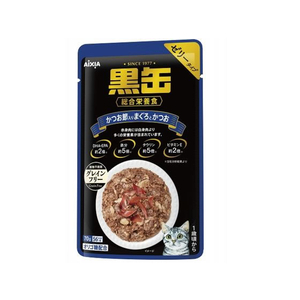 アイシア 黒缶パウチ かつお節入りまぐろとかつお 70g FCU9816-イメージ1