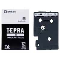 キングジム テープカートリッジ(白/黒文字/12mm幅) TC12S.KING
