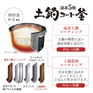 タイガー 圧力IHジャー炊飯器 ブラック JRI-T180K-イメージ3