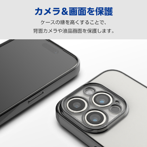 エレコム iPhone 15 Pro用ソフトケース 極限 メタリック メタリックブラック PM-A23CUCTMKBK-イメージ6
