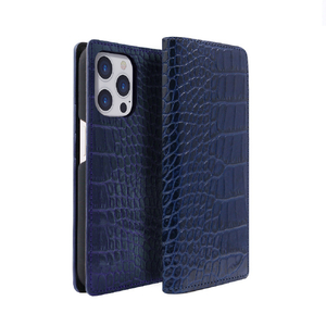 ABBI SIGNATURE iPhone 15 Pro用LIPARI イタリアンレザー MagSafe対応ダイアリーケース ネイビー ABS26191I15PR-イメージ1