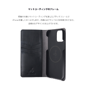 ABBI SIGNATURE iPhone 15 Pro用LIPARI イタリアンレザー MagSafe対応ダイアリーケース ネイビー ABS26191I15PR-イメージ11
