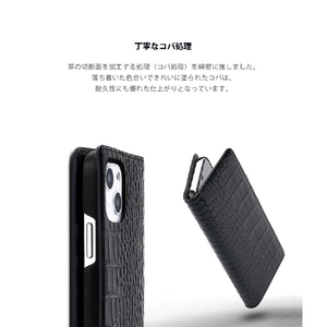 ABBI SIGNATURE iPhone 15 Pro用LIPARI イタリアンレザー MagSafe対応ダイアリーケース ネイビー ABS26191I15PR-イメージ9