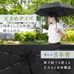 サンコー 3秒ぱぱっと折りたたみ日傘 ブラック MNAL25CBK-イメージ8