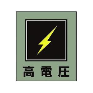 日本緑十字社 緑十字/イラストステッカー標識 高電圧  5枚組 PET 5枚高電圧粘着シール120100 FC010GM-8149182-イメージ1