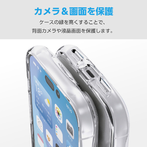 エレコム iPhone 17用TOUGH SLIM LITE ケース オールクリア メタルステッカー付 クリア PM-A25ATSLACR-イメージ6