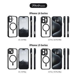 miak iPhone 16用レンズガード一体型MagSafe対応クリアケース ブラック MA27192I16-イメージ19