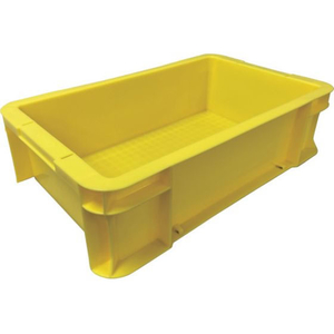 ＤＩＣプラスチック DA型コンテナ ボックス型 W450×D276×H124.5 黄 FC617GK-2430797-イメージ1