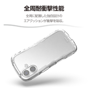 エレコム iPhone17用Grippy ハイブリッドケース オールクリア メタルステッカー付 クリア PM-A25AGRPACR-イメージ5