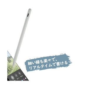 エアリア 極細 汎用充電式タッチペン ホワイト MS-APTP02-イメージ2