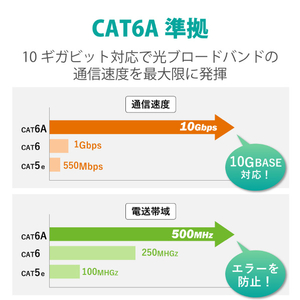 エレコム Cat6A LANケーブル(10．0m) ブラック LD-GPASST/BK100-イメージ6