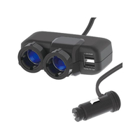 ペルシード 2USB 4.8A ロック式2連延長ソケット BK FCP4698-PST2049