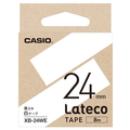 カシオ Lateco専用テープ(黒文字/24mm幅) 白テープ XB-24WE